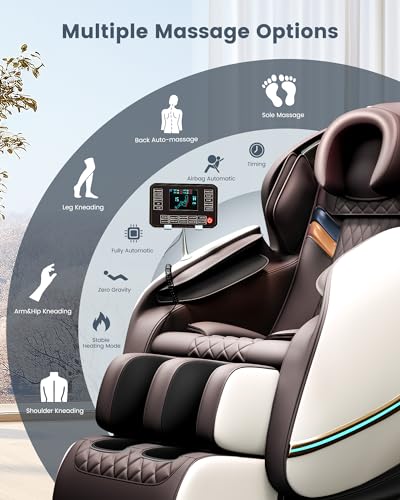 WANSID Massage Chair Full Body,Zero Gravity Massage Chair with Heat and Foot Massage,Full Body Massage Recliner Chair with Airbags, Kneading, Bluetooth, LCD Touch Control