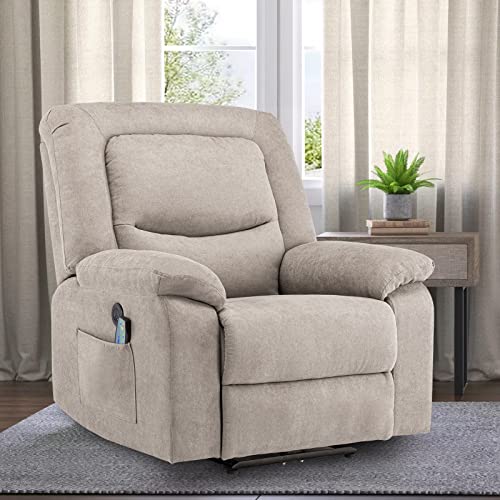 RIHEREFY Power Recliner Chair,Wall Hugger Recliner with Heat and Massage,Massage Chair Recliner with 2 Side Pockets, USB & Type-C Port,Electric Recliner Chair for Living Room