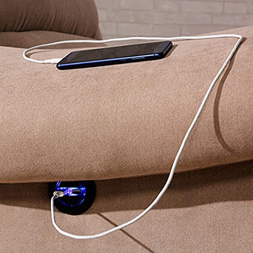 Strnek Electric Recliner Chair Sofa Replacement Button, Chair Hand Control Handset with Dual USB Wired Remote Control Electric Sofa Repair Round Dual USB Charging Interface Smart