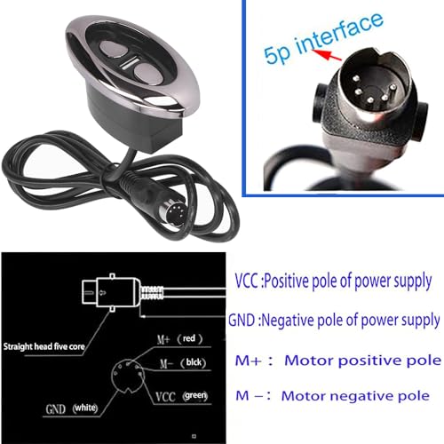 SZAWINLI AWINLI Electric Recliner Switch,Oval 2 Key 5 Pin Fixed Electric Sofa Controller,with USB Charging Interface, Suitable for Lift Chair Electric Recliner Massage Chair Smart Sofa