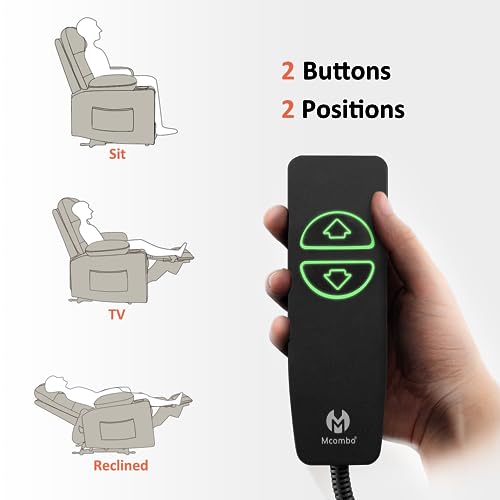 MCombo Power Recliner Chair with Heat and Massage, Cup Holder, USB Port, Extended Footrest, Faux Leather, Electric Reclining Sofa for Living Room PR621 (Light Grey) (No Lift)
