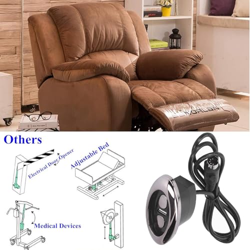 SZAWINLI AWINLI Electric Recliner Switch,Oval 2 Key 5 Pin Fixed Electric Sofa Controller,with USB Charging Interface, Suitable for Lift Chair Electric Recliner Massage Chair Smart Sofa