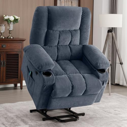 BOSMILLER Power Lift Recliner Chair Recliners for Elderly with Heat and Massage Recliner Chair for Living Room with Infinite Position and Side Pocket,USB Charge Port