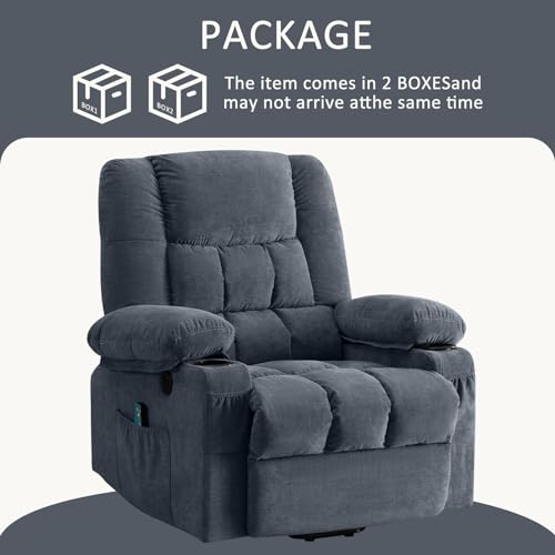 BOSMILLER Power Lift Recliner Chair Recliners for Elderly with Heat and Massage Recliner Chair for Living Room with Infinite Position and Side Pocket,USB Charge Port