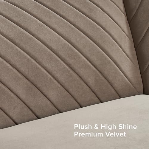 mopio Futon Sofa Bed, Couch, Small Sofa, Sleeper Sofa, Loveseat, Mid Century Modern Futon Couch, Sofa Cama, Couches for Living Room (Mocha Brown Premium Velvet)