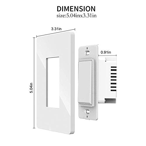 Smart Light Switch Single Push buttons, No Neutral Wire,No hub Required Single Live Wire Push Button,Remote Control Compatible with Alexa and Google Home