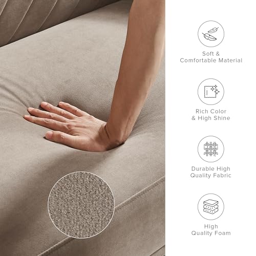 mopio Futon Sofa Bed, Couch, Small Sofa, Sleeper Sofa, Loveseat, Mid Century Modern Futon Couch, Sofa Cama, Couches for Living Room (Mocha Brown Premium Velvet)