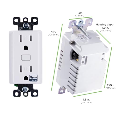 Jasco Z-Wave Plus in-Wall Smart Tamper-Reistant Outlet, Works with Alexa, Google Assistant, 1 Z-Wave Outlet & 1 Always On Outlet, Hub Required, White, Smart Outlet, Lamps, Small Appliances, 14315
