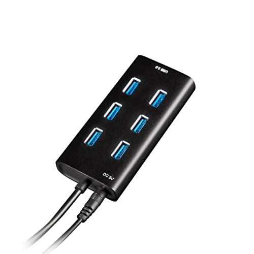 Rebuff Reality USB Hub 3.0, 7-Port Data USB Hub with One Smart Charging Port, 31.5inch Long Cable USB Extension for MacBook, Mac Pro/Mini, iMac, PC and Vive Tracker USB dongles