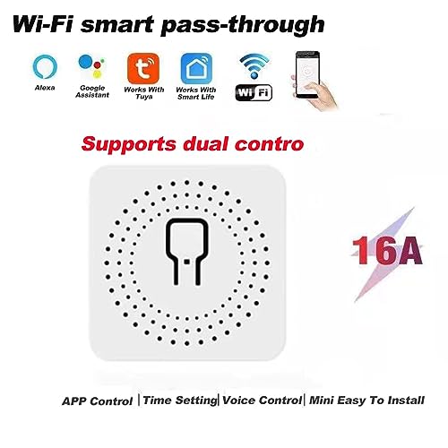 Bkiyougo WiFi Smart Switch Light Switch, Compatible with Alexa/Google Home, APP Remote Control, Voice Control, DIY Mode, Timer Function, LAN Control, No Hub Required, 2 Way 16A(4 Pack)