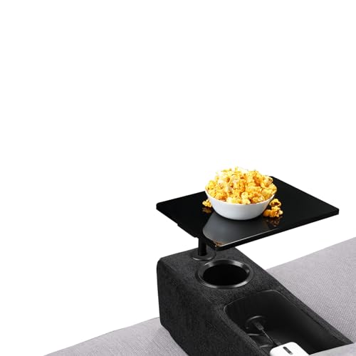 beyond SMART Multifunctional Sofa Armrest, Couch Armrest with Cup Holder, Removable Sofa Caddy with Storage,Equipped with LED Reading Light&Wireless Charge Stand, Black