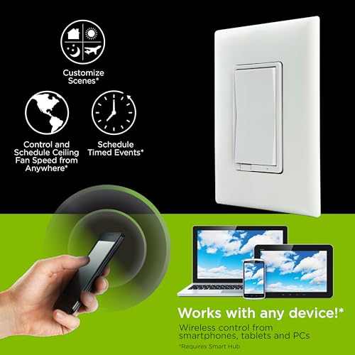 Jasco Z-Wave Plus in-Wall Smart Tamper-Reistant Outlet, Works with Alexa, Google Assistant, 1 Z-Wave Outlet & 1 Always On Outlet, Hub Required, White, Smart Outlet, Lamps, Small Appliances, 14315