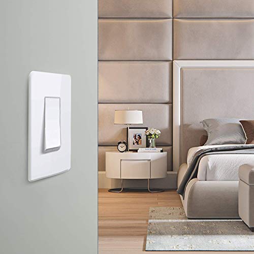 Smart Light Switch Single Push buttons, No Neutral Wire,No hub Required Single Live Wire Push Button,Remote Control Compatible with Alexa and Google Home
