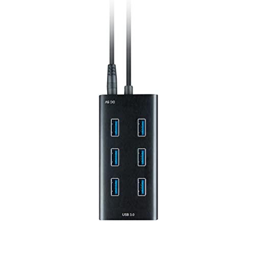 Rebuff Reality USB Hub 3.0, 7-Port Data USB Hub with One Smart Charging Port, 31.5inch Long Cable USB Extension for MacBook, Mac Pro/Mini, iMac, PC and Vive Tracker USB dongles
