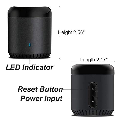 Broadlink WiFi Smart Home Hub RM Mini 3 (2.4 GHz Wi-Fi Only) IR Automation Learning Universal Remote Control for TV Compatible with Alexa, Google Home, IFTTT