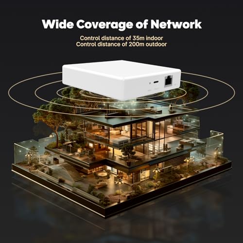 MOES Matter ZigBee Gateway, Smart Home Hub Wired Bridge, Support SmartThings, Homekit and Tuya, Require 2.4GHz WiFi