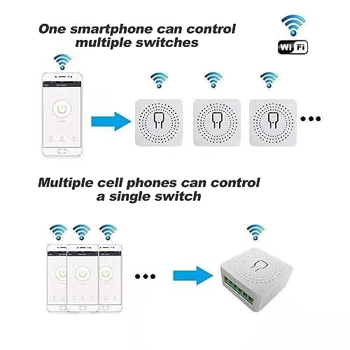 Bkiyougo WiFi Smart Switch Light Switch, Compatible with Alexa/Google Home, APP Remote Control, Voice Control, DIY Mode, Timer Function, LAN Control, No Hub Required, 2 Way 16A(4 Pack)