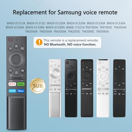 (Pack of 2) Universal Replacement for Samsung-Smart-TV Remote Control - Compatible with Samsung-Frame TV Crystal QLED OLED UHD Curved Neo 4/8K Smart TVs