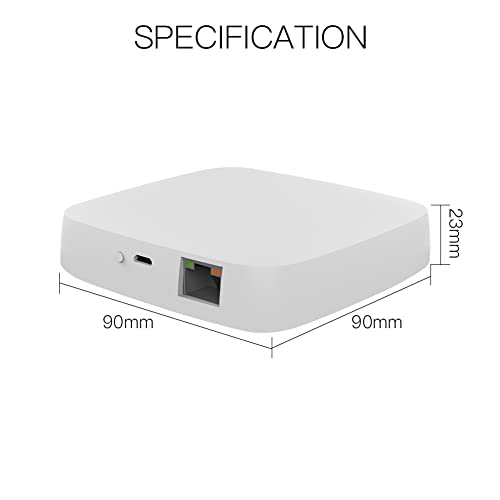 MOES Tuya ZigBee 3.0 Hub/Wired Gateway, WiFi Smart Home Bridge Remote Controller, Compatible with Alexa/Google Assistant, Work with Tuya ZigBee Smart Device, White
