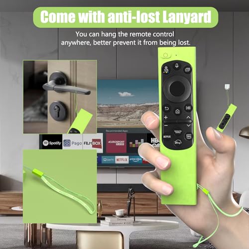 2 Pack Remote Cover for Samsung Smart TV, Silicone Protective Case for Samsung Solar Cell Remote 2021 2022 BN59-01357 BN59-01385 BN59-01265A Updated Remote Case Glow in Dark (Glow Green +Glow Blue)