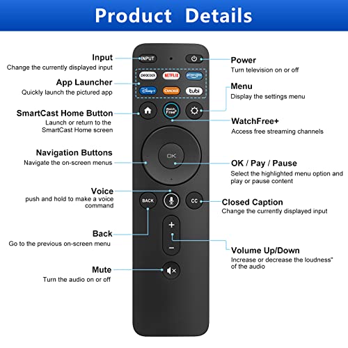 Voice Remote for VIZIO Smart TV Remote Control Replacement-XRT260