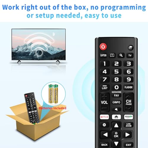 Rimous Universal Remote Compatible with LG TV Remote Control (All Models) for All LG Smart TV LCD LED 3D AKB75375604 AKB75095307 AKB75675304, Remote Control for LG TV Remote Wr Holder & Battery