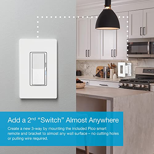 Lutron Caseta Smart Lighting Kit w/Hub, Diva Smart Dimmer Switch, Remote & More, for LED Bulbs, Works w/Alexa, Apple Homekit, Google Home, No Neutral Required, 150W Single-Pole/3-Way, DVRF-BDG-1DP-A