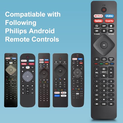 Replacement for Philips Smart TV Remote Control,Universal for Philips 4K UHD Android Smart TVs