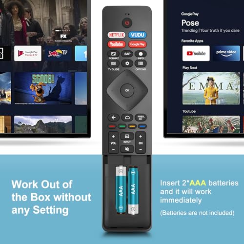 Replacement for Philips Smart TV Remote Control,Universal for Philips 4K UHD Android Smart TVs