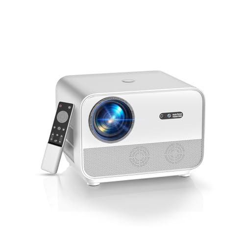 [Auto Focus/Keystone&Apps] FunFlix A1 Android TV Projector 4K with WiFi and Bluetooth,800 ANSI Outdoor Projector with 8000+ Apps Built-in, Home Theater