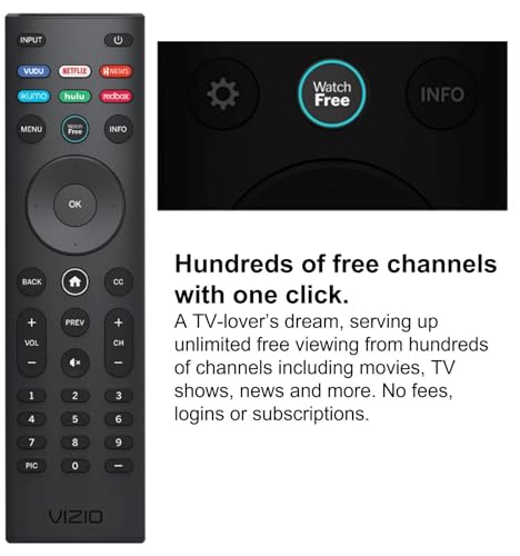 VIZIO SmartCast Universal Remote Control - Smart Remote Replacement for All VIZIO TVs - Requires 2 AAA Batteries