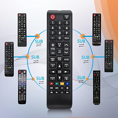 (Pack of 2) Universal for Samsung TV Remote, Replacement for Samsung Smart TV - LED LCD HDTV QLED SUHD UHD 4K 3D TV