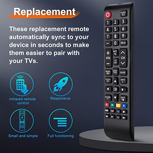 (Pack of 2) Universal for Samsung TV Remote, Replacement for Samsung Smart TV - LED LCD HDTV QLED SUHD UHD 4K 3D TV