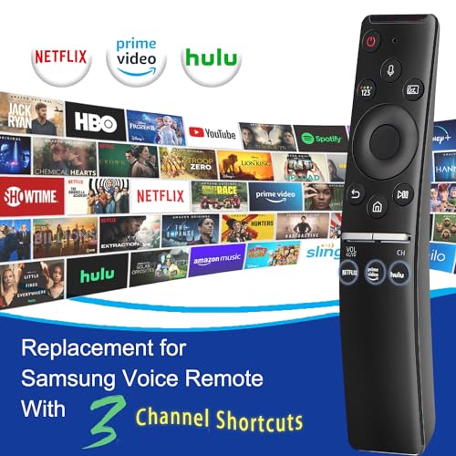 Gvirtue Replacement Voice Remote for Samsung Smart TV Remote, Compatible for Samsung LED QLED 4K 8K UHD Crystal Frame HDR Curved Smart TVs, with Shortcut Buttons for Netflix, Prime Video, Hulu