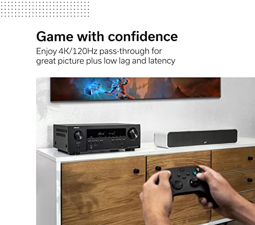 Denon AVR-S660H 5.2 Ch AVR - 75 W/Ch, Advanced 8K Upscaling, 3D Audio - Dolby TrueHD, DTS:HD Master & More, Wireless, Built-in HEOS, Alexa, Receiver