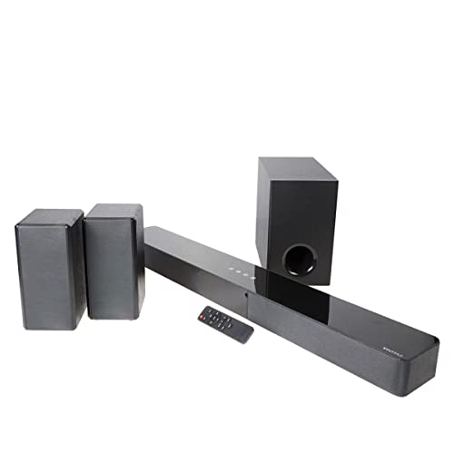 Vivitar Home Theater Soundbar System with 2.25” Full Frequency Drivers, 2 Speakers and 6.5” Subwoofer, Works with 4K, 1080p, and Smart TV’s, Bluetooth, HDMI, AUX, USB Compatible, Black
