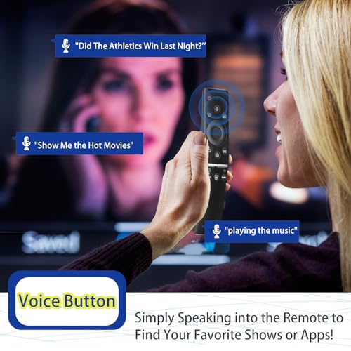 Gvirtue Replacement Voice Remote for Samsung Smart TV Remote, Compatible for Samsung LED QLED 4K 8K UHD Crystal Frame HDR Curved Smart TVs, with Shortcut Buttons for Netflix, Prime Video, Hulu
