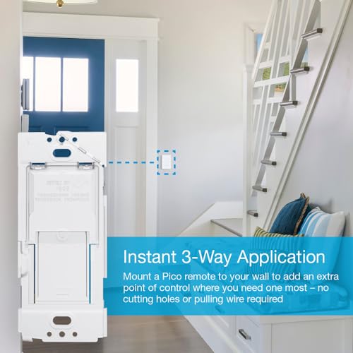 Lutron Caseta Single-Pole/3-Way Smart Lighting Lamp Dimmer and Remote Kit | P-PKG1P-WH | White
