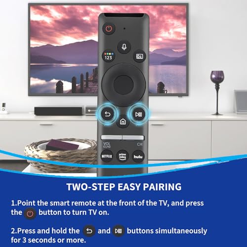 Gvirtue Replacement Voice Remote for Samsung Smart TV Remote, Compatible for Samsung LED QLED 4K 8K UHD Crystal Frame HDR Curved Smart TVs, with Shortcut Buttons for Netflix, Prime Video, Hulu