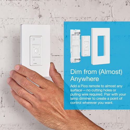 Lutron Caseta Single-Pole/3-Way Smart Lighting Lamp Dimmer and Remote Kit | P-PKG1P-WH | White