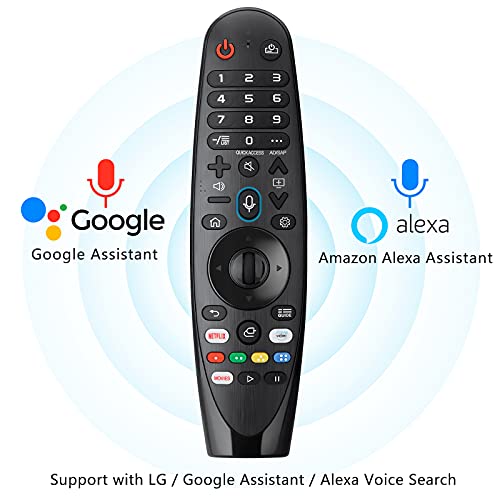 Voice Magic Remote AKB75855501 for LG OLED QNED NanoCell Webos Smart TV Magic Remote Replacement AN-MR20GA MR19BA MR18BA MR650A, with Pointer Function