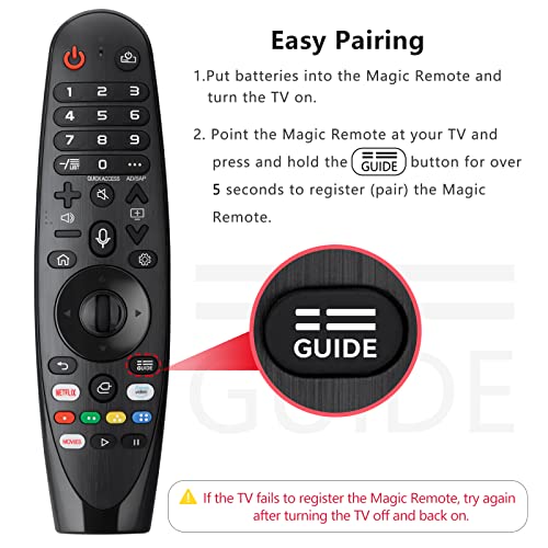 Voice Magic Remote AKB75855501 for LG OLED QNED NanoCell Webos Smart TV Magic Remote Replacement AN-MR20GA MR19BA MR18BA MR650A, with Pointer Function