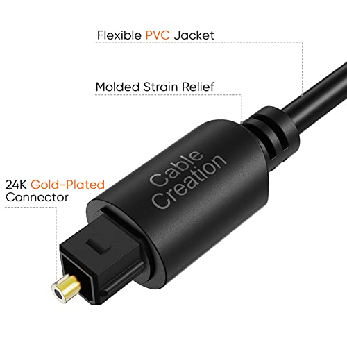 CableCreation Digital Optical Audio Cable 6 Feet, Fiber Optical Toslink Cable for Home Theater, Sound Bar, TV, PS4, Xbox, VD/CD Player, Blu-ray Players,Game Console & More, 1.8M