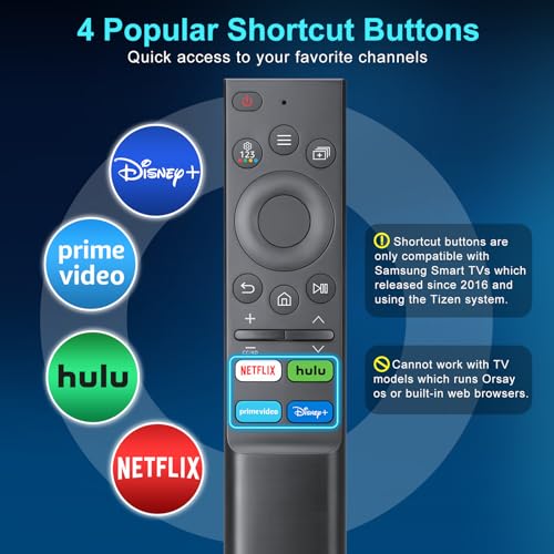 Universal for Samsung Smart TV Remote Control Replacement, Compatible All Samsung Frame Serif Crystal Solar UHD Neo QLED OLED 4K 8K TVs