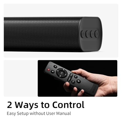 Sound Bars for TV with 100 watts Subwoofer, 16-inch Mountable Sound Bar, 2.1ch Surround Sound System for TV, Bluetooth Soundbar for TV Work with Traditional or Smart TV, Computer