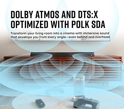 Polk MagniFi Max AX SR 7.1.2 Channel Sound Bar with 10" Wireless Subwoofer & SR2 Surround Speakers, Dolby Atmos and DTS:X Certified, Polk's Patented VoiceAdjust & SDA Technologies, Black