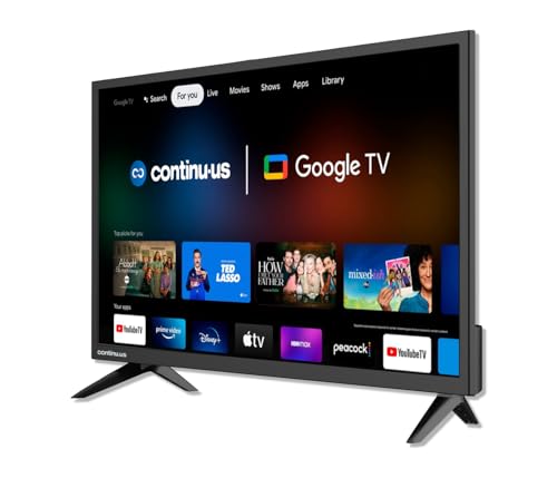 24-inch Smart 12V RV Television by Continu.us | 720p Android Google 12 Volt TV with Google Assistant, Chromecast & Free Streaming Apps | Built for RVs, Campers, Boats and More | CT-24TS10