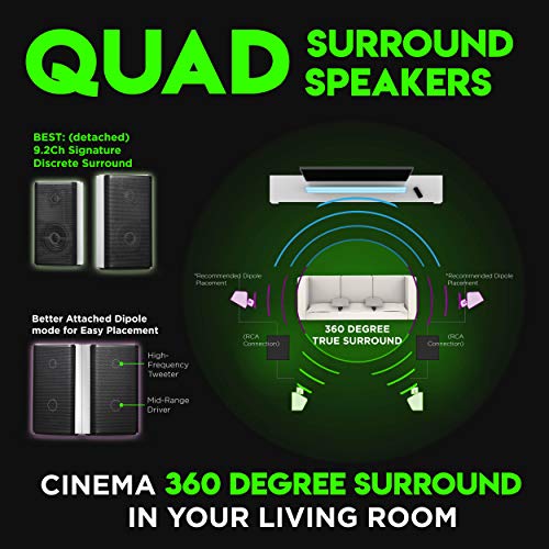 Nakamichi Shockwafe Ultra 9.2.4 Channel 1000W Dolby Atmos/DTS:X Soundbar with Dual 10" Subwoofers (Wireless) & 4 Rear Surround Speakers. Enjoy Plug and Play Explosive Bass & High End Cinema