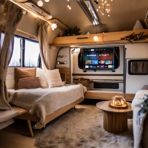 24-inch Smart 12V RV Television by Continu.us | 720p Android Google 12 Volt TV with Google Assistant, Chromecast & Free Streaming Apps | Built for RVs, Campers, Boats and More | CT-24TS10