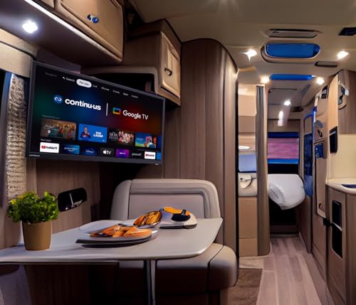 24-inch Smart 12V RV Television by Continu.us | 720p Android Google 12 Volt TV with Google Assistant, Chromecast & Free Streaming Apps | Built for RVs, Campers, Boats and More | CT-24TS10